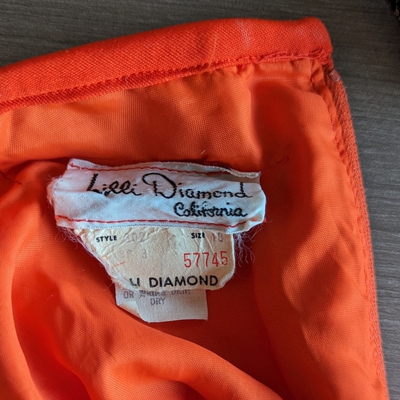 70's Red Qiana Lilli Diamond Hostess Gown - RETRO - Picture 7 of 8